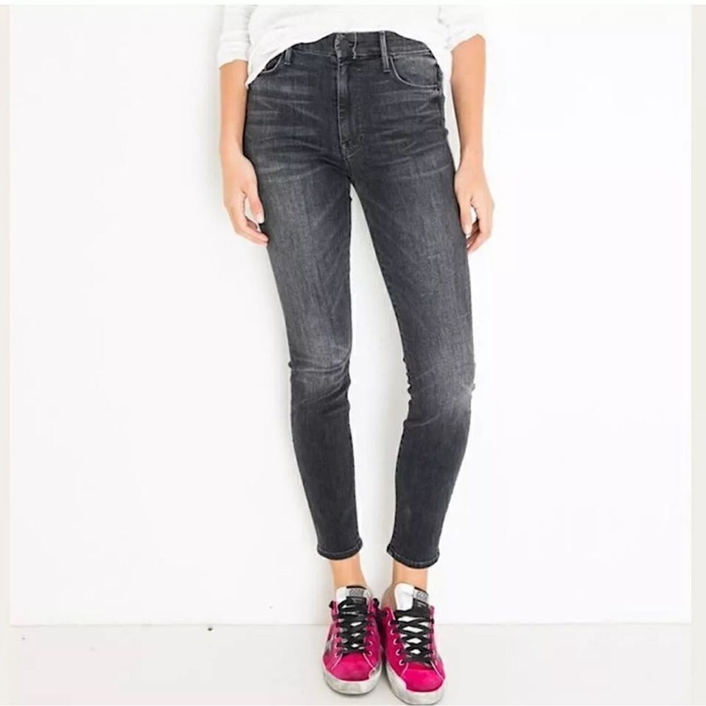 Mother The Looker Skinny Jeans Womens Dark‎ Wash Distressed High Rise 24